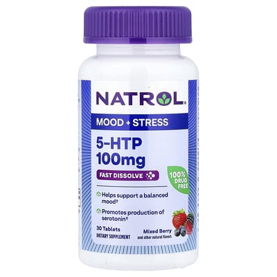 5-HTP, Fast Dissolve, Mixed Berry, 100 mg, 30 Tablets