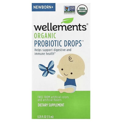 Wellements органические пробиотические капли Newborn+ 0.25 fl oz (7.5 ml)