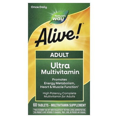 Alive!® Adult Ultra Multivitamin, 60 таблеток