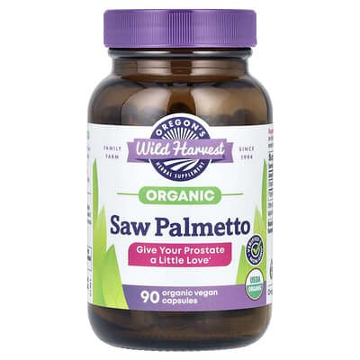 Органический экстракт Saw Palmetto Oregon's Wild Harvest, 90 Organic Vegan Capsules (585 mg per Capsule)