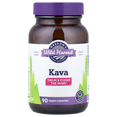 Oregon's Wild Harvest Kava, 90 веганских капсул (400 mg на капсулу)