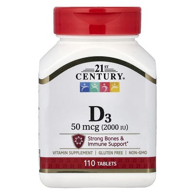 Витамин D3, 50 mcg (2,000 IU), 110 таблеток