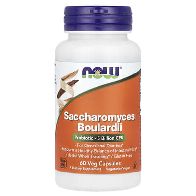 Saccharomyces Boulardii, пробиотик, 5 Billion CFU, 60 вегетарианских капсул
