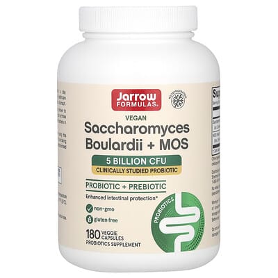 Веганский Saccharomyces Boulardii + MOS, 5 Billion CFU, 180 вегетарианских капсул