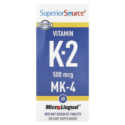 Витамин K-2, 500 mcg, 60 таблеток MicroLingual Instant Dissolve