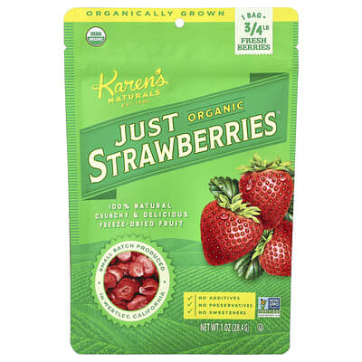 Органическая клубника Just Strawberries®, 1 oz (28.4 g)