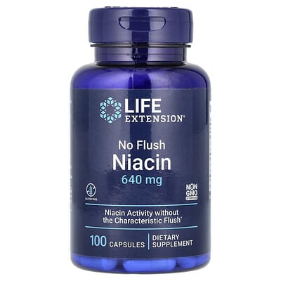 Niacin без эффекта прилива, 640 mg, 100 капсул