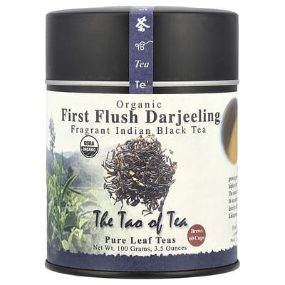 Органический ароматный черный чай, First Flush Darjeeling, 3.5 oz (100 g)