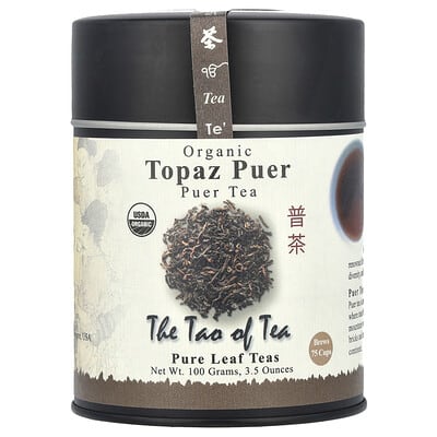 Органический чай Puer, Topaz Puer, 3.5 oz (100 g)