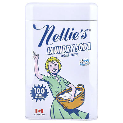 Nellie's Сода для стирки, 100 Loads, 3.3 lbs (1.5 kg)
