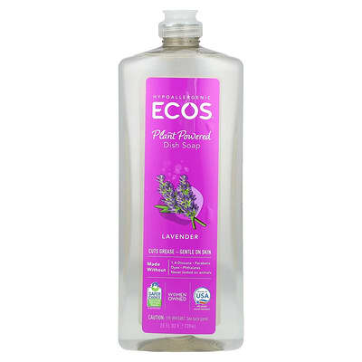 Ecos® средство для мытья посуды с ароматом лаванды, 25 fl oz (739 ml)