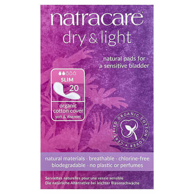 Dry & Light, Organic Cotton Cover, Slim, 20 Pads