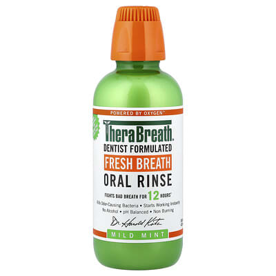 Ополаскиватель для рта, свежее дыхание, мятный, 16 fl oz (473 ml)