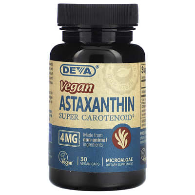 Веганский экстракт Astaxanthin, 4 mg, 30 капсул