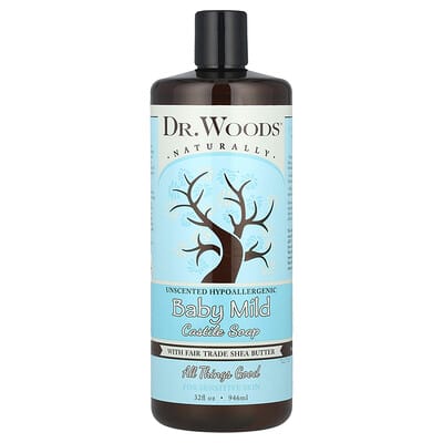 Baby Mild, Castile Soap with Fair Trade Shea Butter, Sensitive Skin, Unscented, 32 fl oz (946 ml)