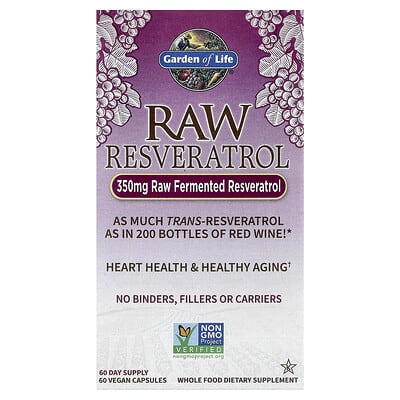 RAW Resveratrol, 60 веганских капсул
