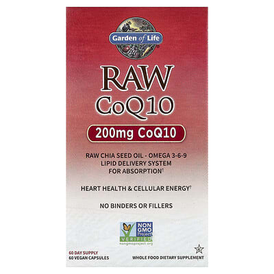 Garden of Life RAW CoQ10, 60 веганских капсул