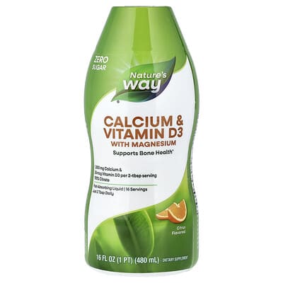 Кальций и витамин D3 с магнием, цитрус, 16 fl oz (480 ml)