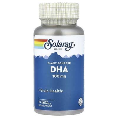 Solaray DHA из растительного сырья, 100 mg, 60 веганских капсул