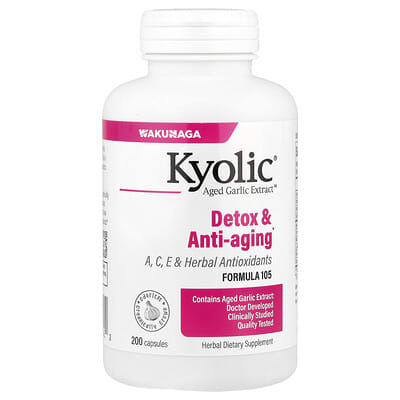 Aged Garlic Extract™, Detox & Anti-Aging, Formula 105, 200 Capsules
