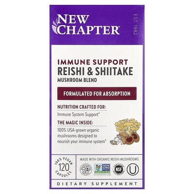 Добавка Immune Support, смесь грибов Reishi & Shiitake, 120 веганских капсул