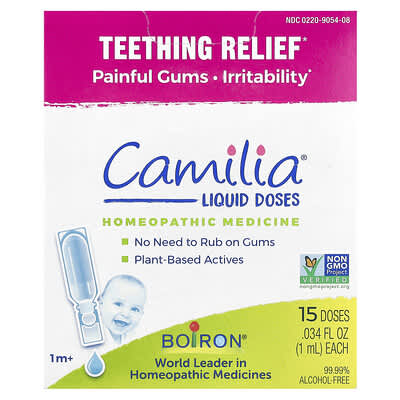 Camilia®, жидкие дозы, средство от прорезывания зубов, 1 Months +, 15 доз,.034 fl oz (1 ml) каждая