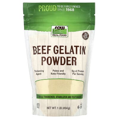 Говяжий желатин в порошке Real Food, 1 lb (454 g)