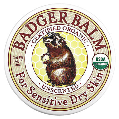 Badger бальзам для сухой чувствительной кожи, без запаха, 2 oz (56 g)