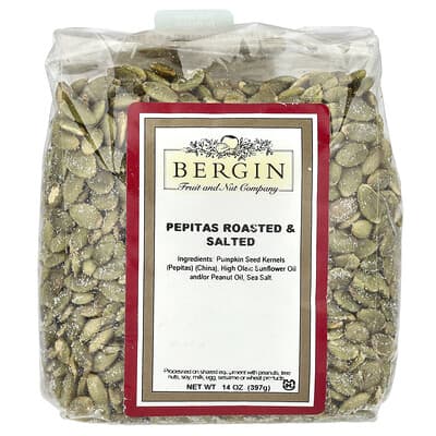 Тыквенные семечки Bergin Fruit and Nut Company обжаренные и соленые, 397 g