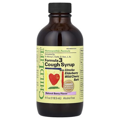Formula 3 сироп от кашля, без спирта, Natural Berry, 4 fl oz (118.5 ml)