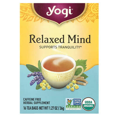 Yogi Tea травяной чай Relaxed Mind, без кофеина, 16 чайных пакетиков, 1.27 oz (36 g)