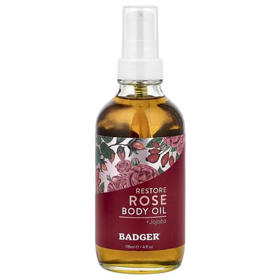 Badger Масло для тела, роза + жожоба, 118 ml