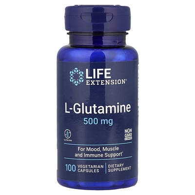 L-Glutamine, 500 mg, 100 вегетарианских капсул