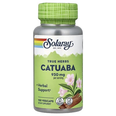 Solaray True Herbs Catuaba, 100 вегетарианских капсул (465 mg per Capsule)
