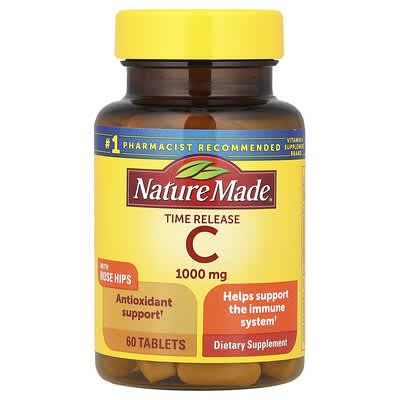 Витамин C с шиповником Nature Made, Time Release, 1,000 mg, 60 Tablets
