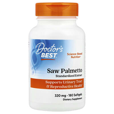 Doctor's Best Saw Palmetto, стандартизированный экстракт, 320 mg, 180 мягких капсул