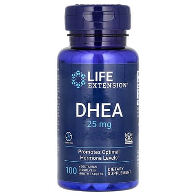 DHEA, 25 mg, 100 Vegetarian Dissolve in Mouth Tablets