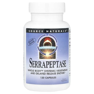 Serrapeptase, 120 капсул (60,000 SPU на капсулу)