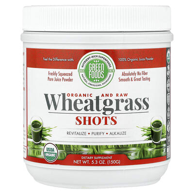 Organic and Raw Wheatgrass Shots, 5.3 oz (150 g)