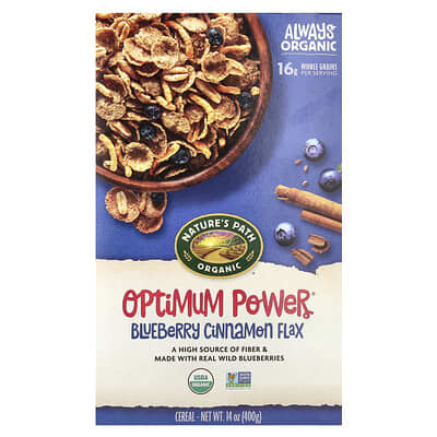 Сухой завтрак Nature's Path Organic Optimum Power® Cereal, Blueberry Cinnamon Flax, 400 g