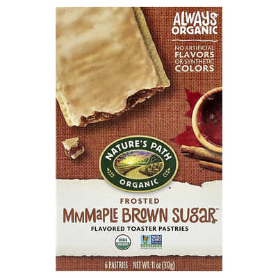 Органические десерты-пастила Nature's Path, Frosted Maple Brown Sugar™, 6 шт, 11 oz (312 g)