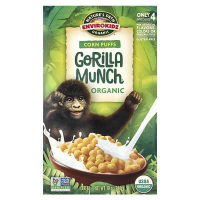 EnviroKidz Organic Gorilla Munch Cereal, кукурузные шарики, 10 oz (284 g)