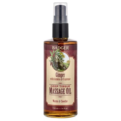 Масло для глубокого массажа, имбирь с арникой и кайенским перцем, 4 fl oz (118 ml)