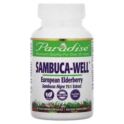 Sambuca-Well, европейская бузина, 250 mg, 60 вегетарианских капсул