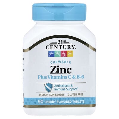 Zinc Plus Vitamins C & B-6, Chewable, Cherry, 90 Tablets