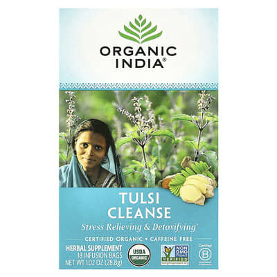 Tulsi Cleanse Tea, без кофеина, 18 пакетиков, 1.02 oz (28.8 g)