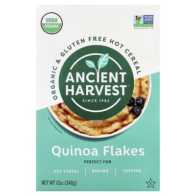 Organic & Gluten Free Hot Cereal, Quinoa Flakes, 12 oz (340 g)