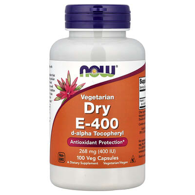 Vegetarian Dry E-400, 268 mg (400 IU), 100 Veg Capsules