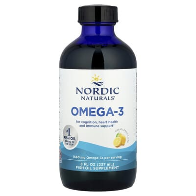 Omega-3, лимон, 1,560 mg, 8 fl oz (237 ml)