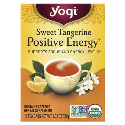 Positive Energy®, сладкий мандарин, 16 чайных пакетиков, 1.02 oz (29 g)